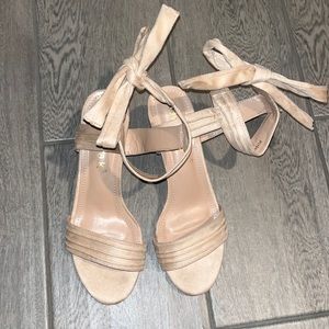Suede Cream Heel